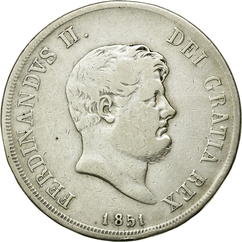 Coin, ITALIAN STATES, NAPLES, Ferdinando II, 120 Grana, 1851, VF(30-35), Silver