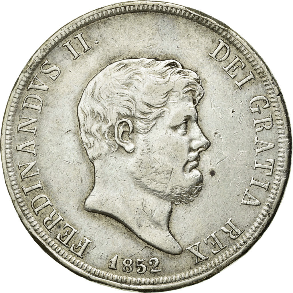 Coin, ITALIAN STATES, NAPLES, Ferdinando II, 120 Grana, 1852, EF(40-45), Silver