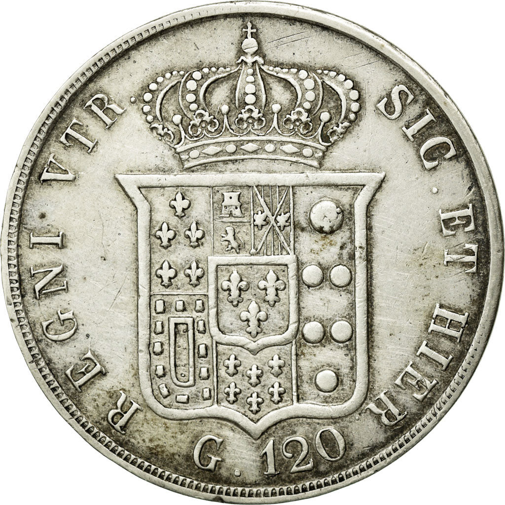 Monnaie, États italiens, NAPLES, Ferdinando II, 120 Grana, 1854, TTB, Argent