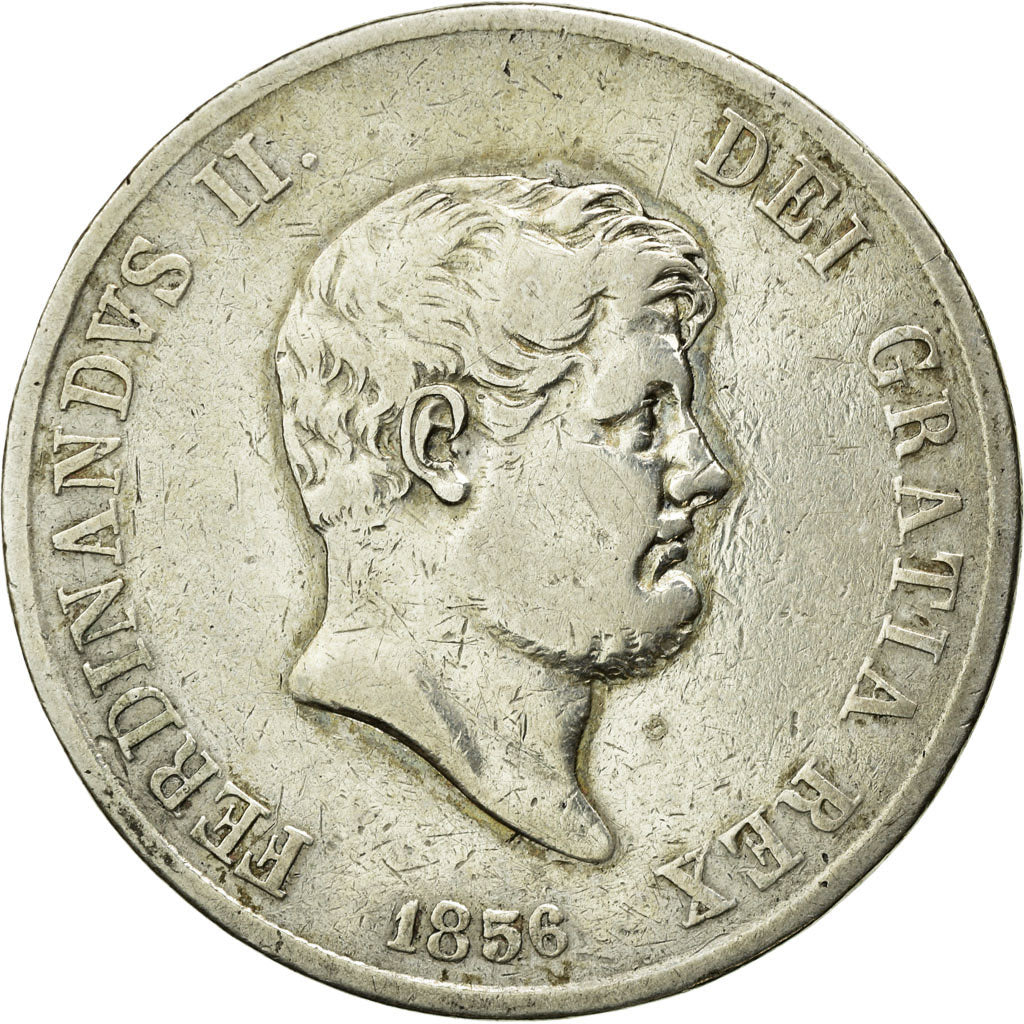 Coin, ITALIAN STATES, NAPLES, Ferdinando II, 120 Grana, 1856, VF(30-35), Silver