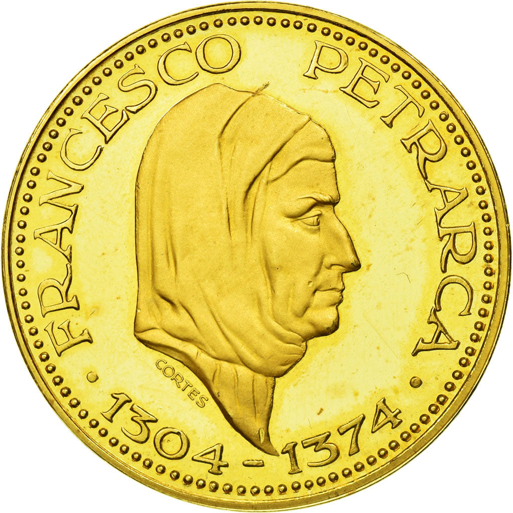 Italy, Medal, Francesco Petrarca 1304-1374, MS(63), Gold
