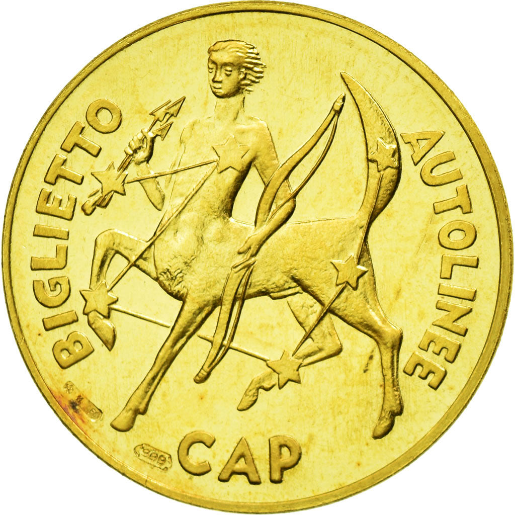 Italien, Medaille, Sem Benelli - Biglietto Autolinee Cap, Bino Bini, Gold