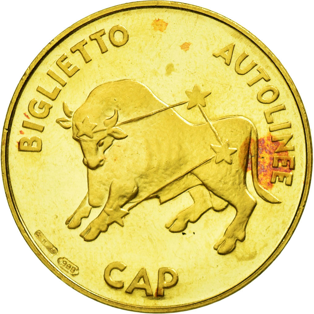 Italy, Medal, Collegiocicognini Patro - Biglietto Autolinee Cap, Bino Bini, Gold