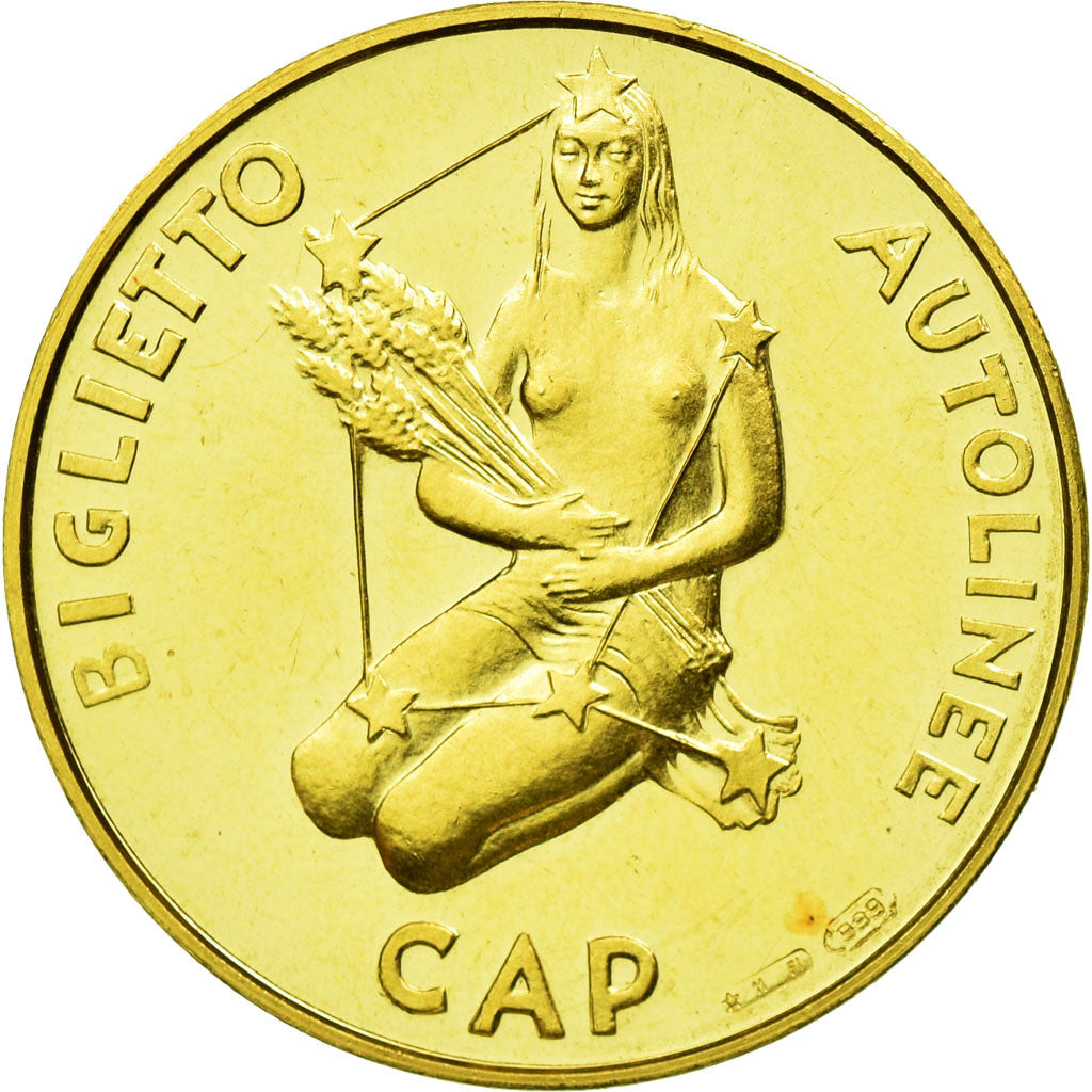 Italie, Médaille, Lorenzo Bartolini - Biglietto Autolinee Cap, Bino Bini, Or