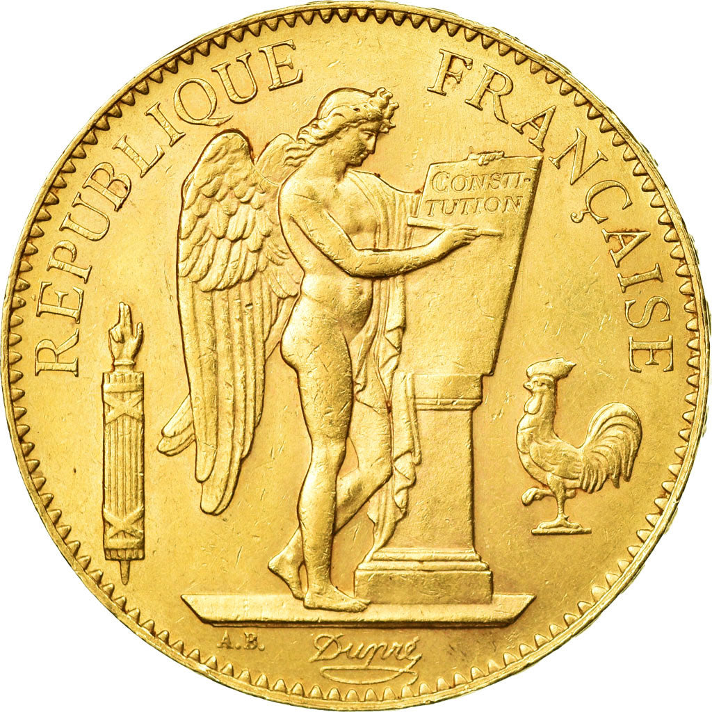 Moneta, Francja, Génie, 100 Francs, 1885, Paris, AU(50-53), Złoto, KM:832