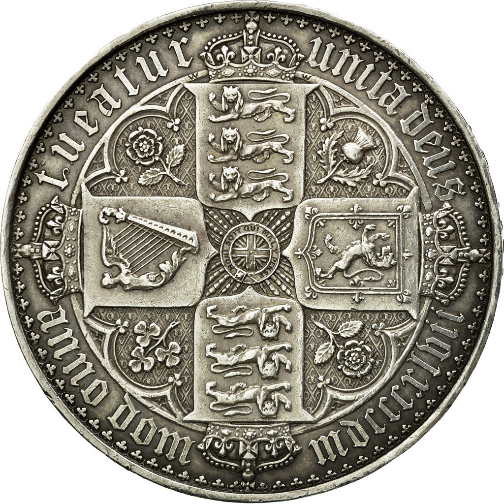 Coin, Great Britain, Victoria, Crown, 1847, AU(50-53), Silver, KM:744