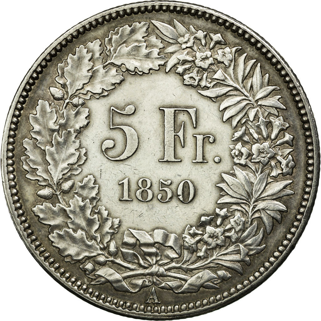 Monnaie, Suisse, 5 Francs, 1850, Paris, TTB, Argent, KM:11