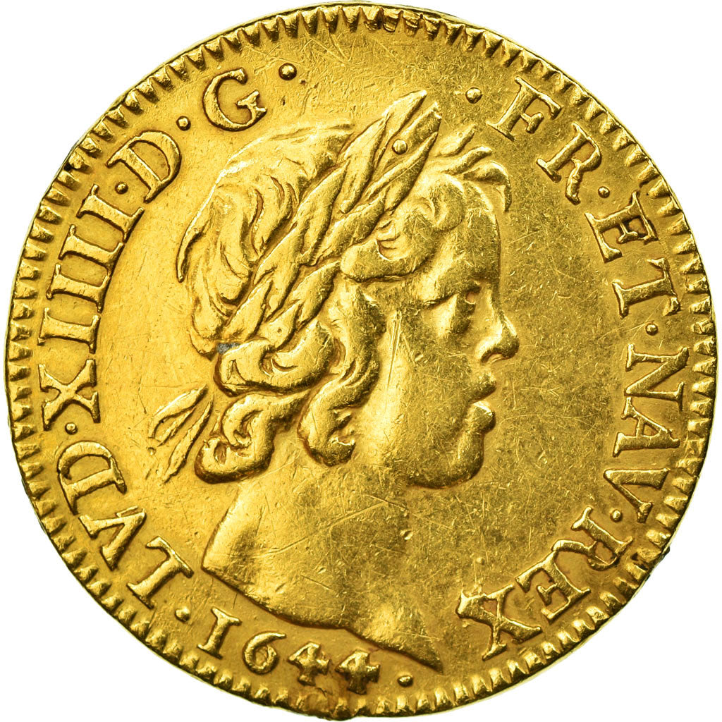 Munten, Frankrijk, Louis XIV, Louis d'or à la mèche courte, Louis d'Or, 1644