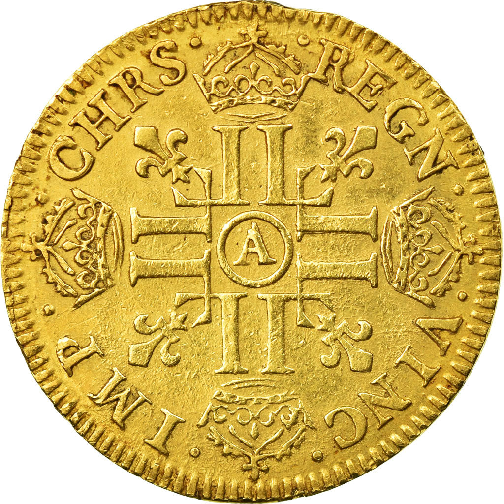 Munten, Frankrijk, Louis XIV, Louis d'or à la mèche courte, Louis d'Or, 1644