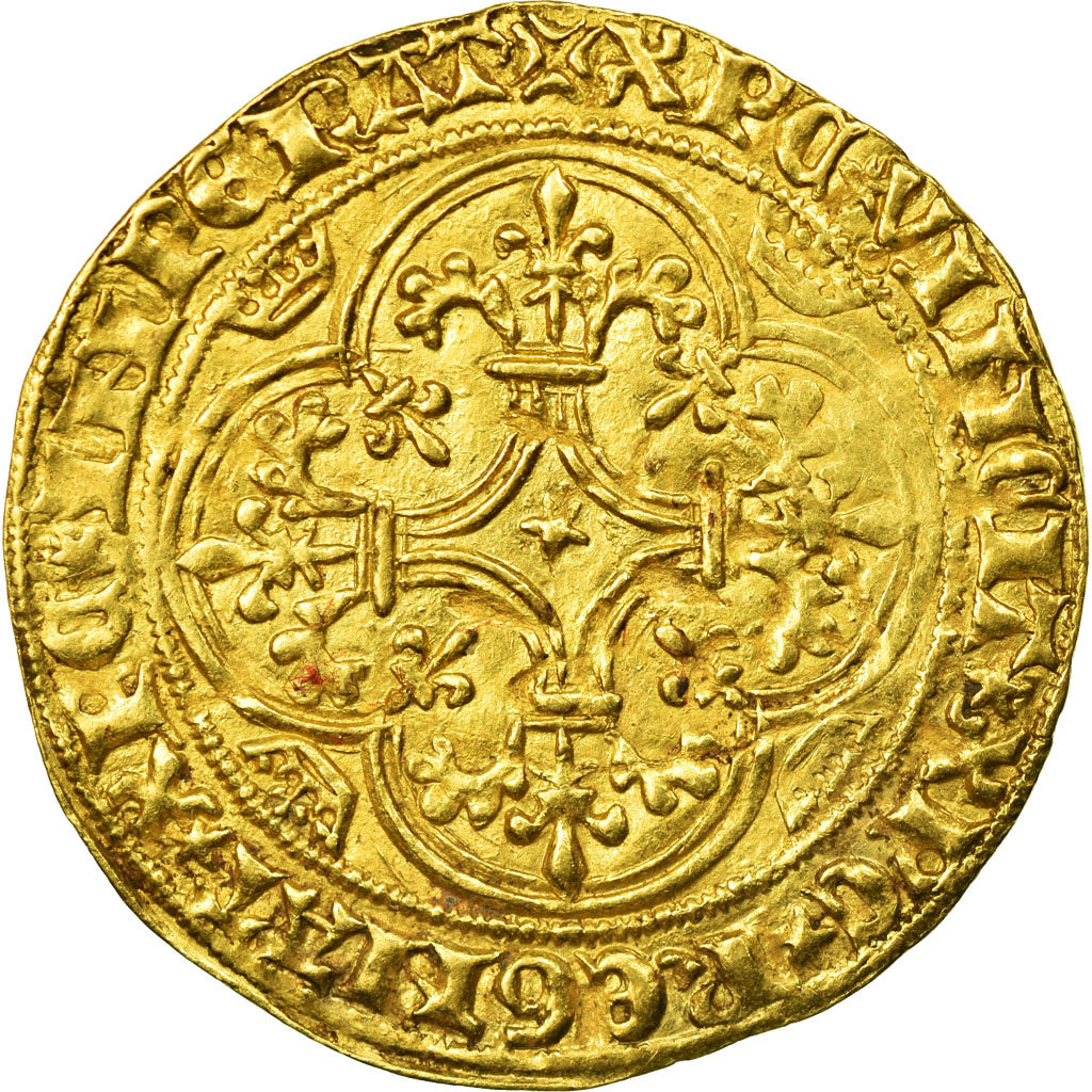 Moneta, Francia, Charles VI, Ecu d'or, Tournai, BB, Oro, Duplessy:369D
