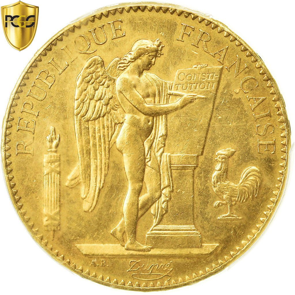 Coin, France, Génie, 100 Francs, 1882, Paris, PCGS, MS62, Gold, KM:832, graded