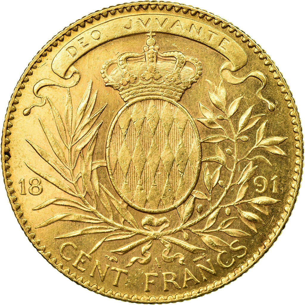 Moneta, Monaco, Albert I, 100 Francs, Cent, 1891, Paris, BB+, Oro, KM:105