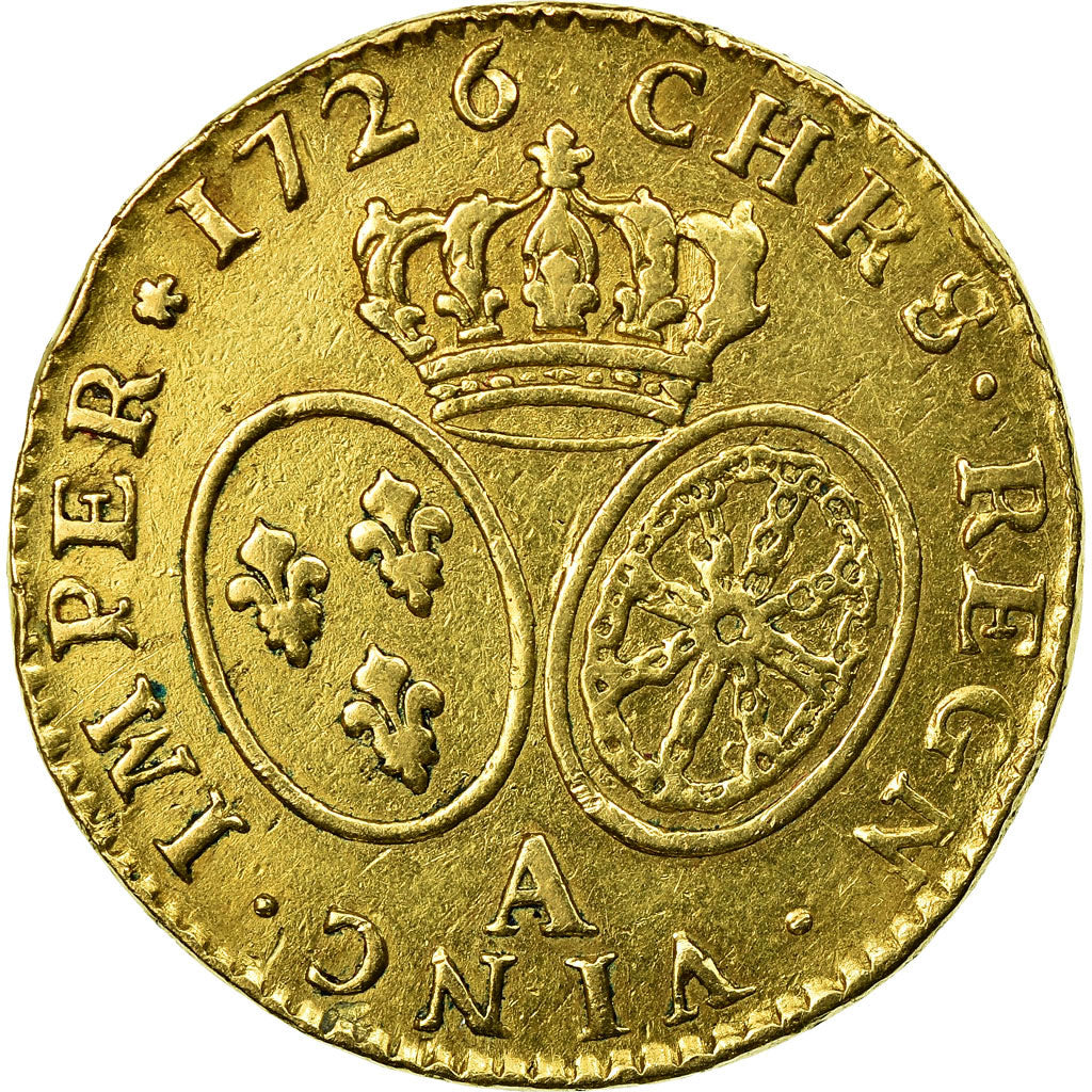 Münze, Frankreich, Louis XV, Louis d'or aux lunettes, Louis d'Or, 1726, Paris