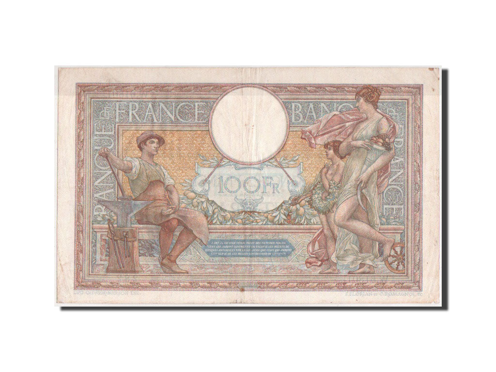 Banknote, France, 100 Francs, 100 F 1908-1939 ''Luc Olivier Merson'', 1938