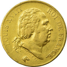 Moneta, Francia, Louis XVIII, 40 Francs, 1818, Lille, BB, Oro, KM 713.6
