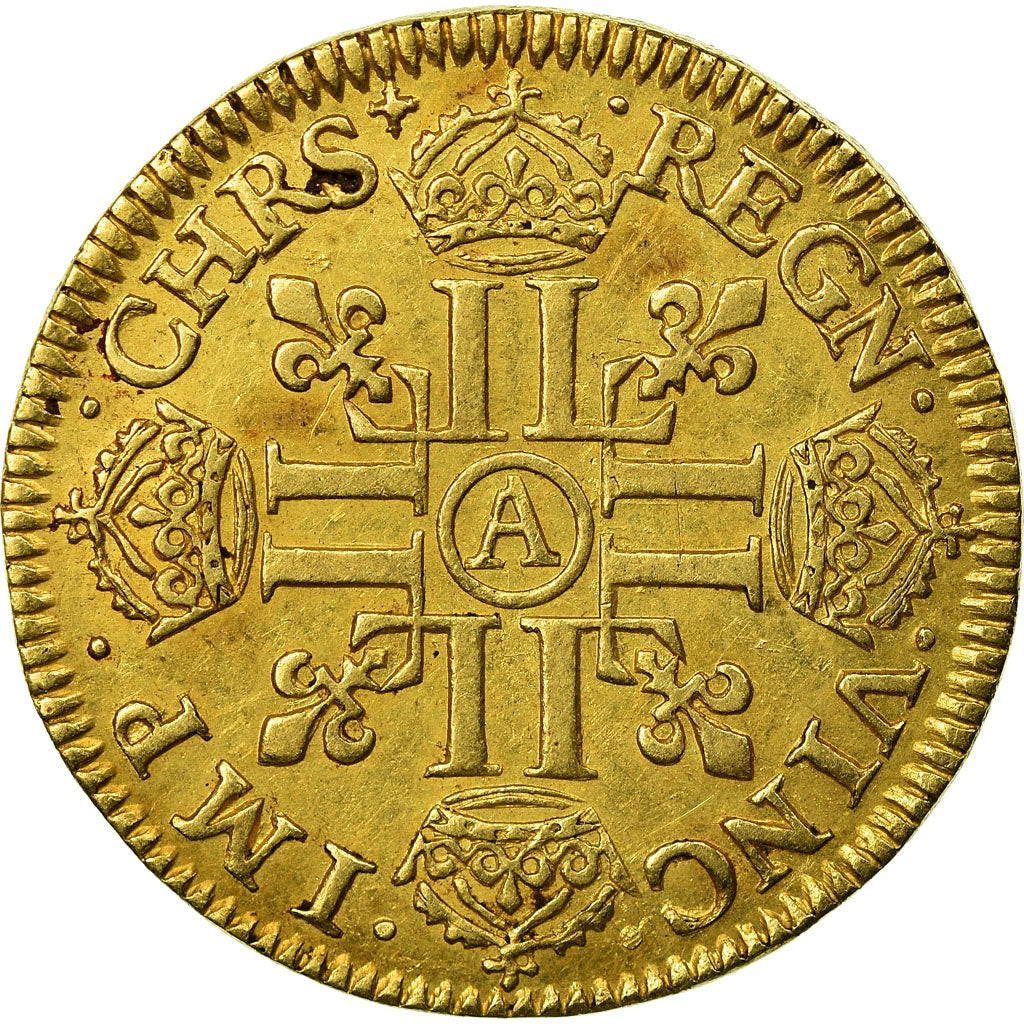 Moneta, Francia, Louis XIII, Louis d'or, Louis d'Or, 1643, Paris, BB, Oro