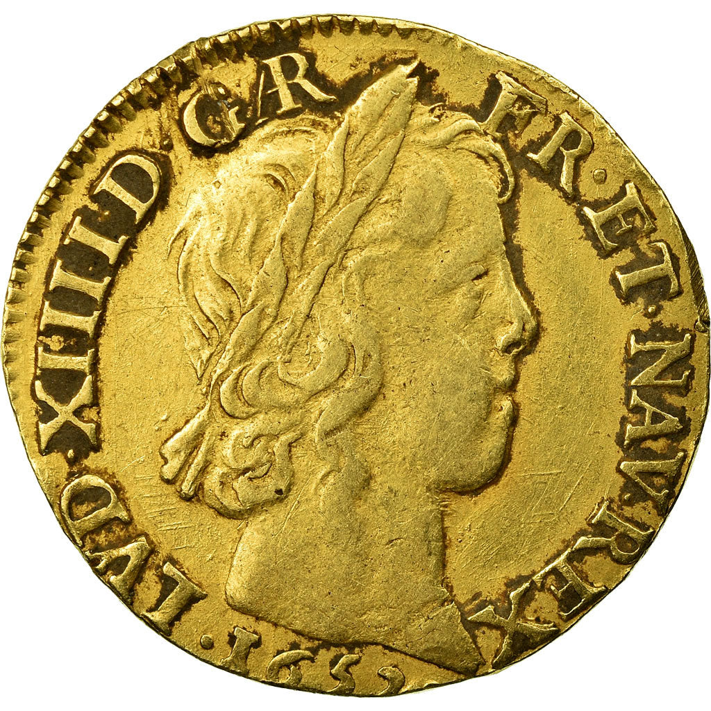 Moneta, Francia, Louis XIV, Louis d'or à la mèche longue, Louis d'Or, 1652