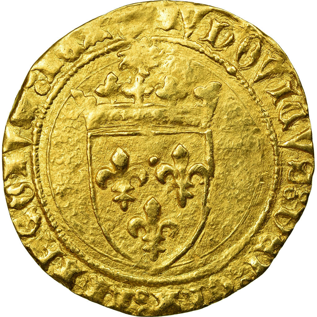 Moneta, Francja, Louis XI, Écu d'or au soleil, Montpellier, VF(30-35), Złoto