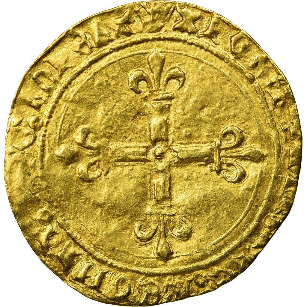 Moneta, Francja, Louis XI, Écu d'or au soleil, Montpellier, VF(30-35), Złoto