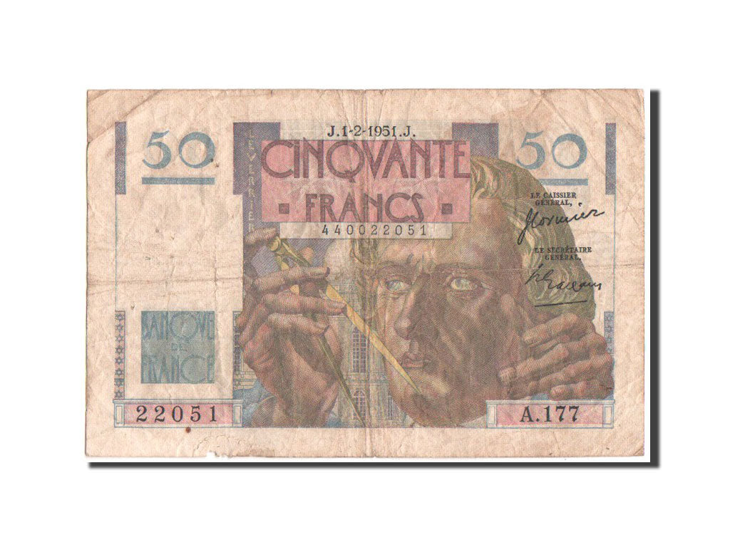 France, 50 Francs, Le Verrier, 1.2.1951, KM:127c