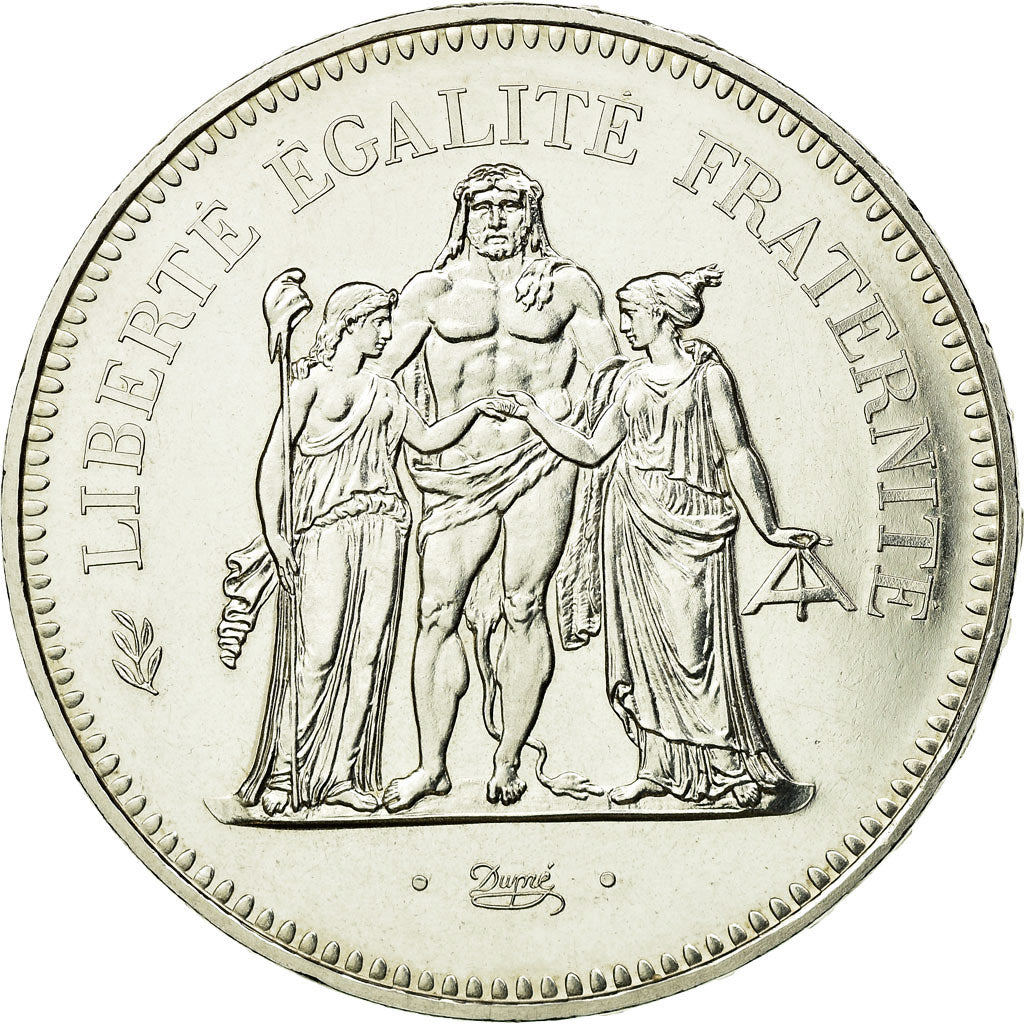 Coin, France, Hercule, 50 Francs, 1980, Paris, MS(63), Silver, KM:941.1