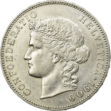 Coin, Switzerland, 5 Francs, 1909, Bern, EF(40-45), Silver, KM:34
