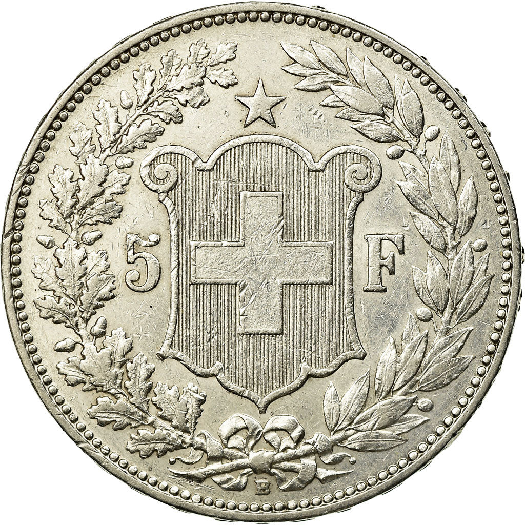 Coin, Switzerland, 5 Francs, 1909, Bern, EF(40-45), Silver, KM:34
