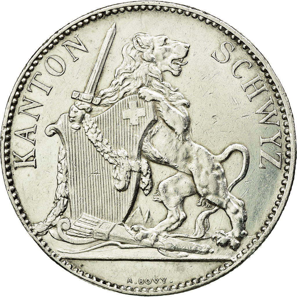 Coin, Switzerland, 5 Francs, 1867, AU(50-53), Silver, KM:S9