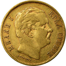 Münze, Serbien, Milan I, 10 Dinara, 1882, SS, Gold, KM:16