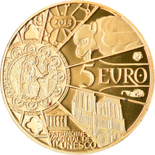 Francia, 5 Euro, Notre Dame de Paris., 2013, Paris, FDC, Oro, KM:2099