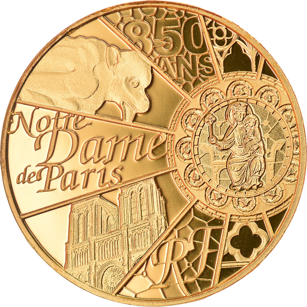 Francia, 5 Euro, Notre Dame de Paris., 2013, Paris, FDC, Oro, KM:2099
