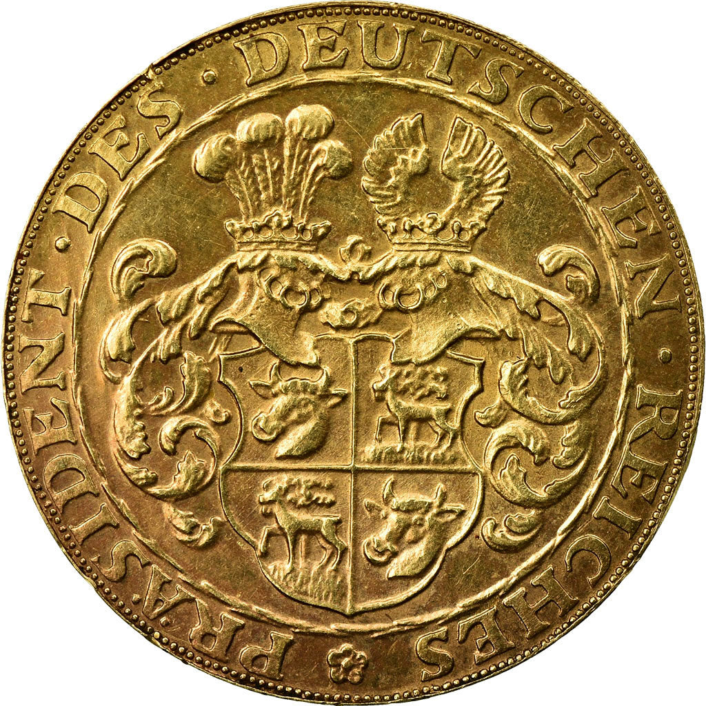 Coin, GERMANY, WEIMAR REPUBLIC, 10 Mark, 1928, MS(63), Gold, KM:M5