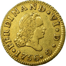 Coin, Spain, Ferdinand VI, 1/2 Escudo, 1756, Madrid, EF(40-45), Gold, KM:378