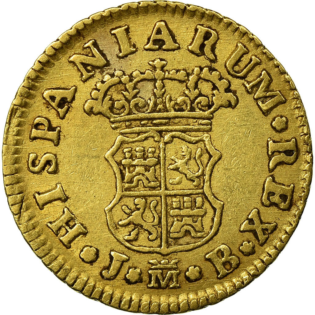 Coin, Spain, Ferdinand VI, 1/2 Escudo, 1756, Madrid, EF(40-45), Gold, KM:378