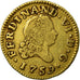 Coin, Spain, Charles III, 1/2 Escudo, 1759, Madrid, EF(40-45), Gold, KM:389.1