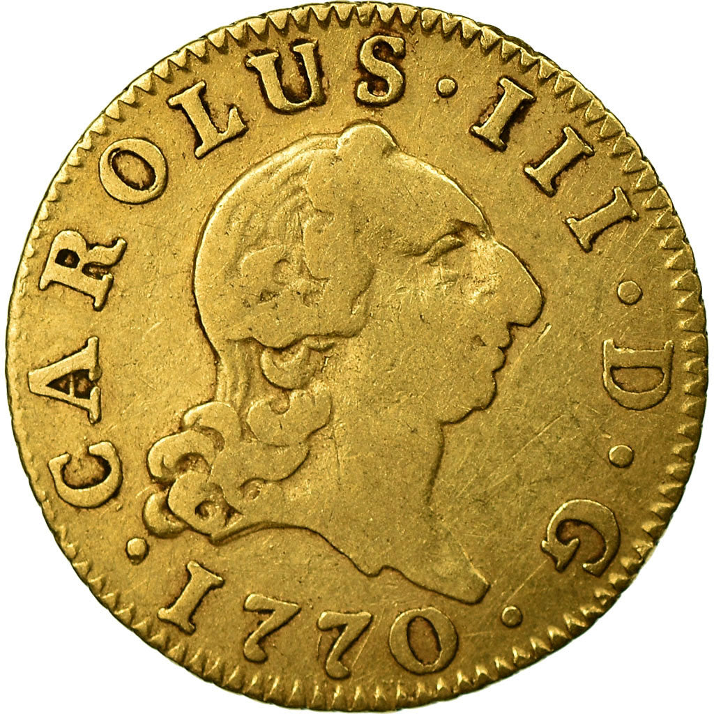 Moneda, España, Charles III, 1/2 Escudo, 1770, Madrid, BC+, Oro, KM:389.1