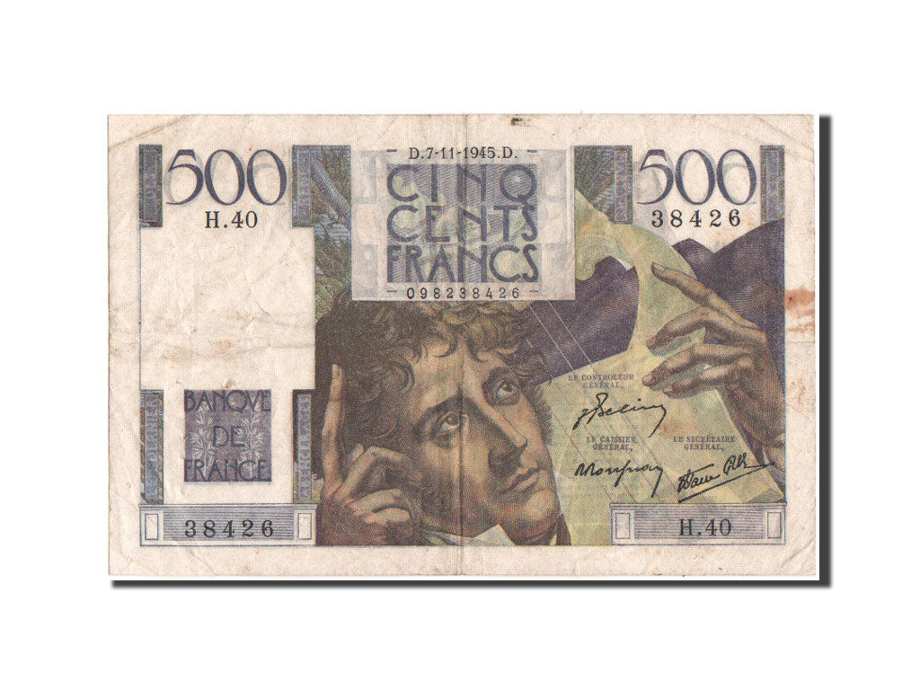 France, 500 Francs, Chateaubriand, 7.11.1945, KM:129a
