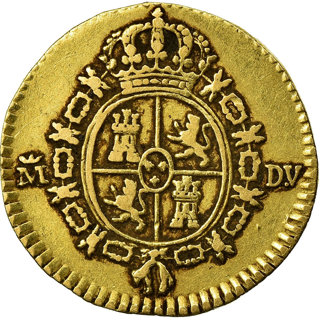 Moneta, Hiszpania, Charles III, 1/2 Escudo, 1786, Madrid, VF(30-35), Złoto