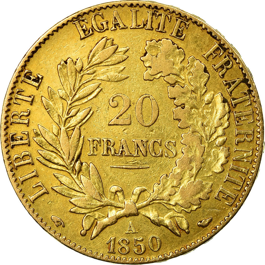 Coin, France, Cérès, 20 Francs, 1850, Paris, EF(40-45), Gold, KM:762