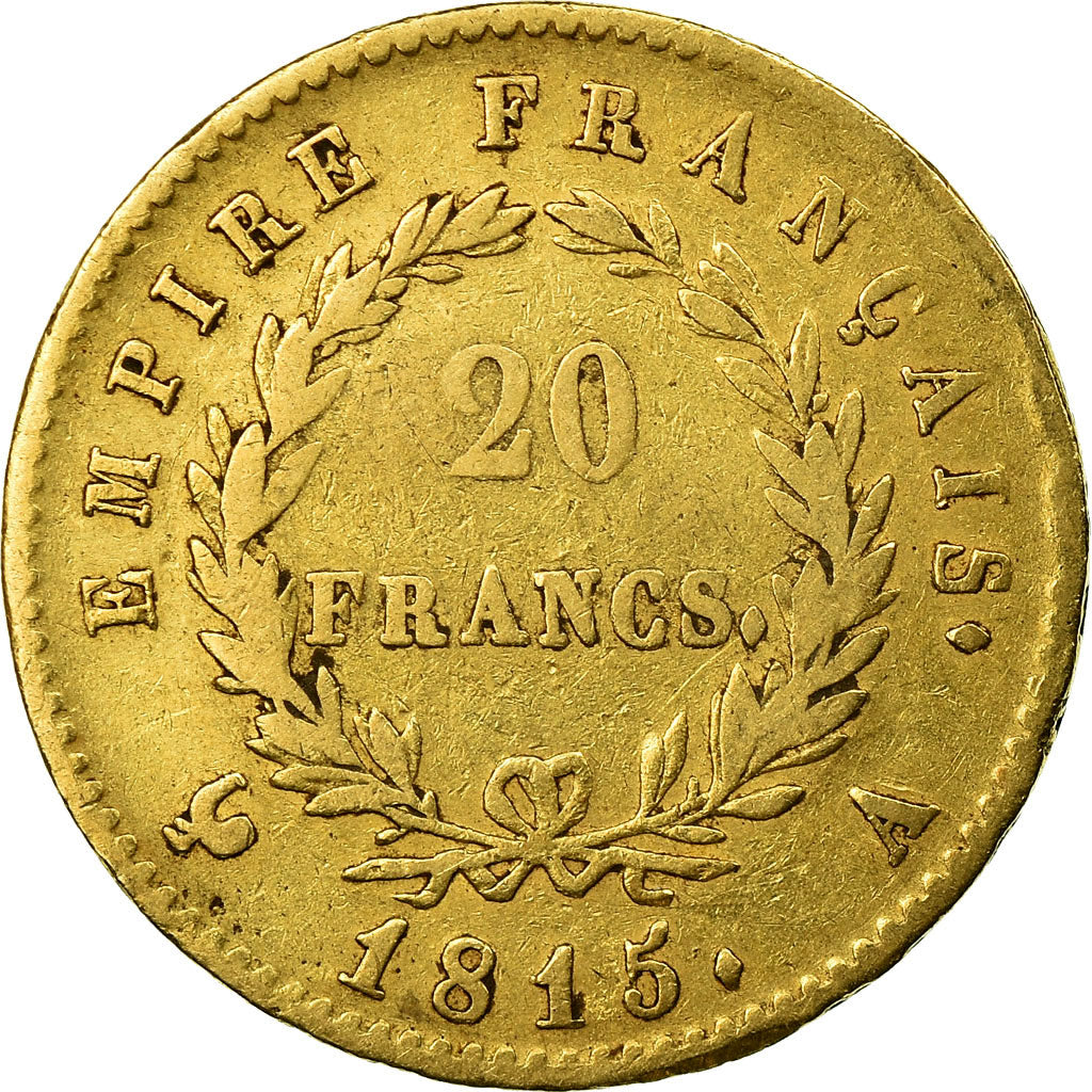 Coin, France, Napoléon I, 20 Francs, 1815, Paris, VF(20-25), Gold, KM:705.1