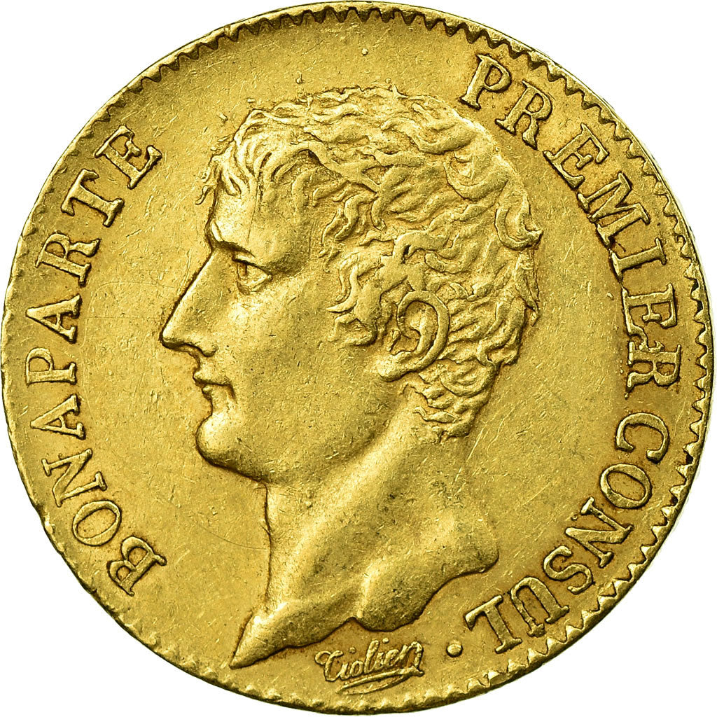 Moeda, França, Napoléon I, 20 Francs, An 12 (1804), Paris, AU(50-53), Dourado