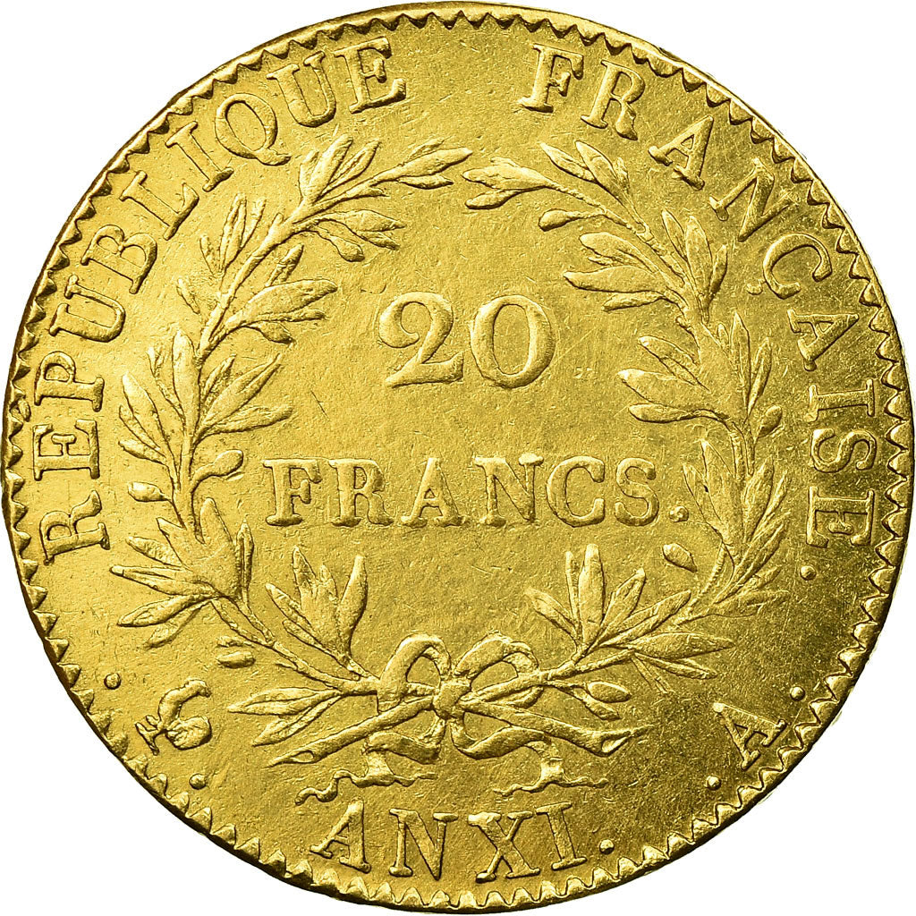 Coin, France, Napoléon I, 20 Francs, An XI, Paris, AU(50-53), Gold, KM:651