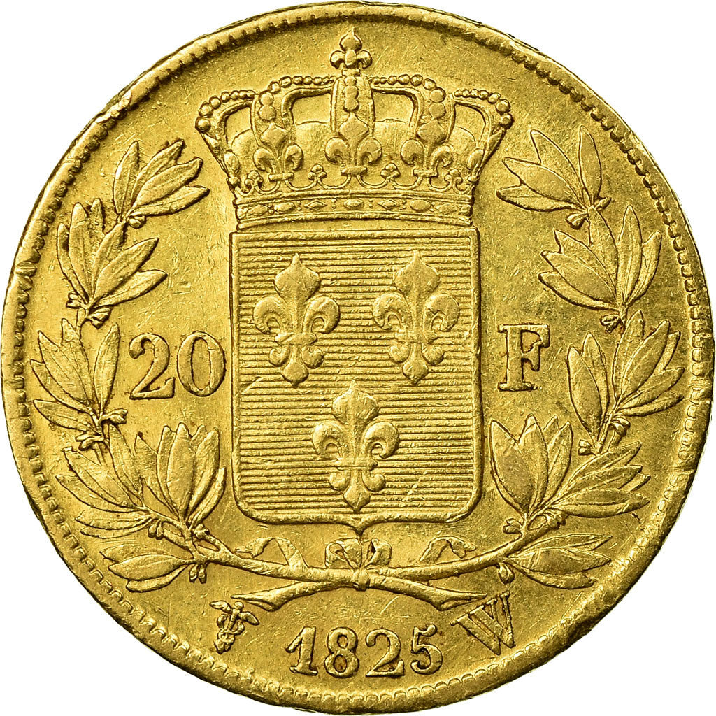 Coin, France, Charles X, 20 Francs, 1825, Lille, AU(50-53), Gold, KM:726.4