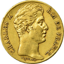 Moeda, França, Charles X, 20 Francs, 1828, Lille, EF(40-45), Dourado, KM:726.4