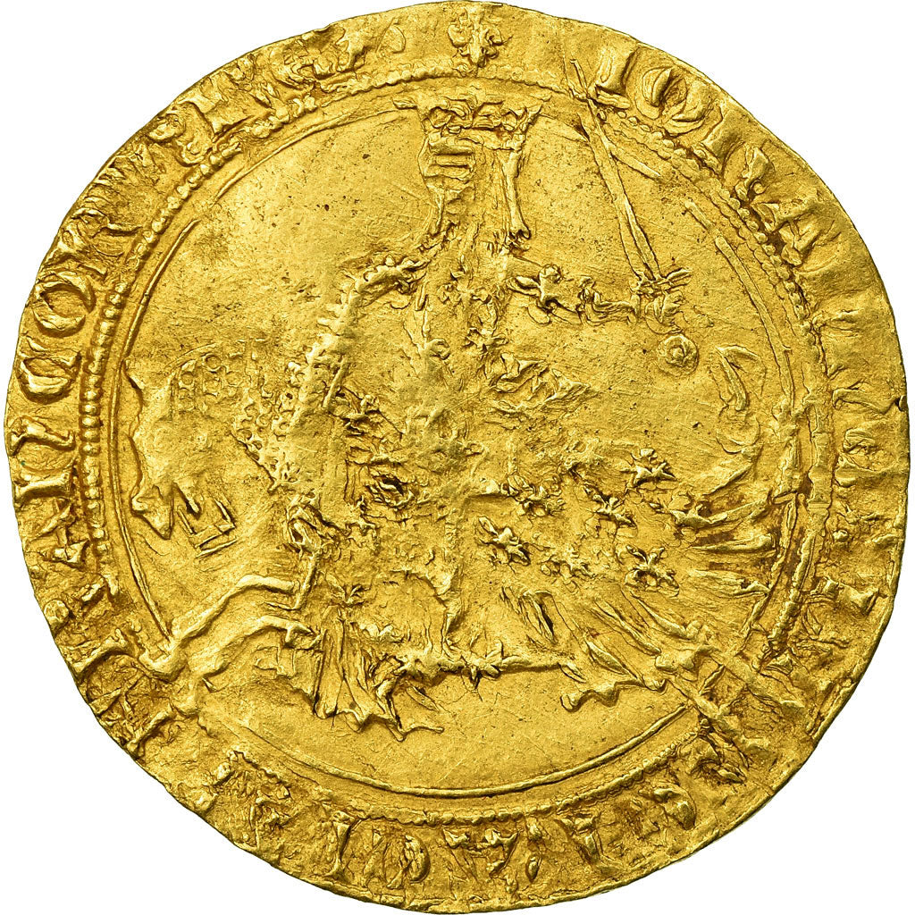 Munten, Frankrijk, Jean II le Bon, Franc à cheval, FR+, Goud, Duplessy:294