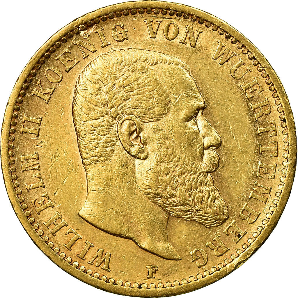 Moneda, Estados alemanes, WURTTEMBERG, Wilhelm II, 20 Mark, 1900, Freudenstadt