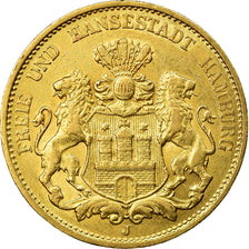 Moeda, Estados Alemães, HAMBURG, 20 Mark, 1894, Hamburg, MS(60-62), Dourado
