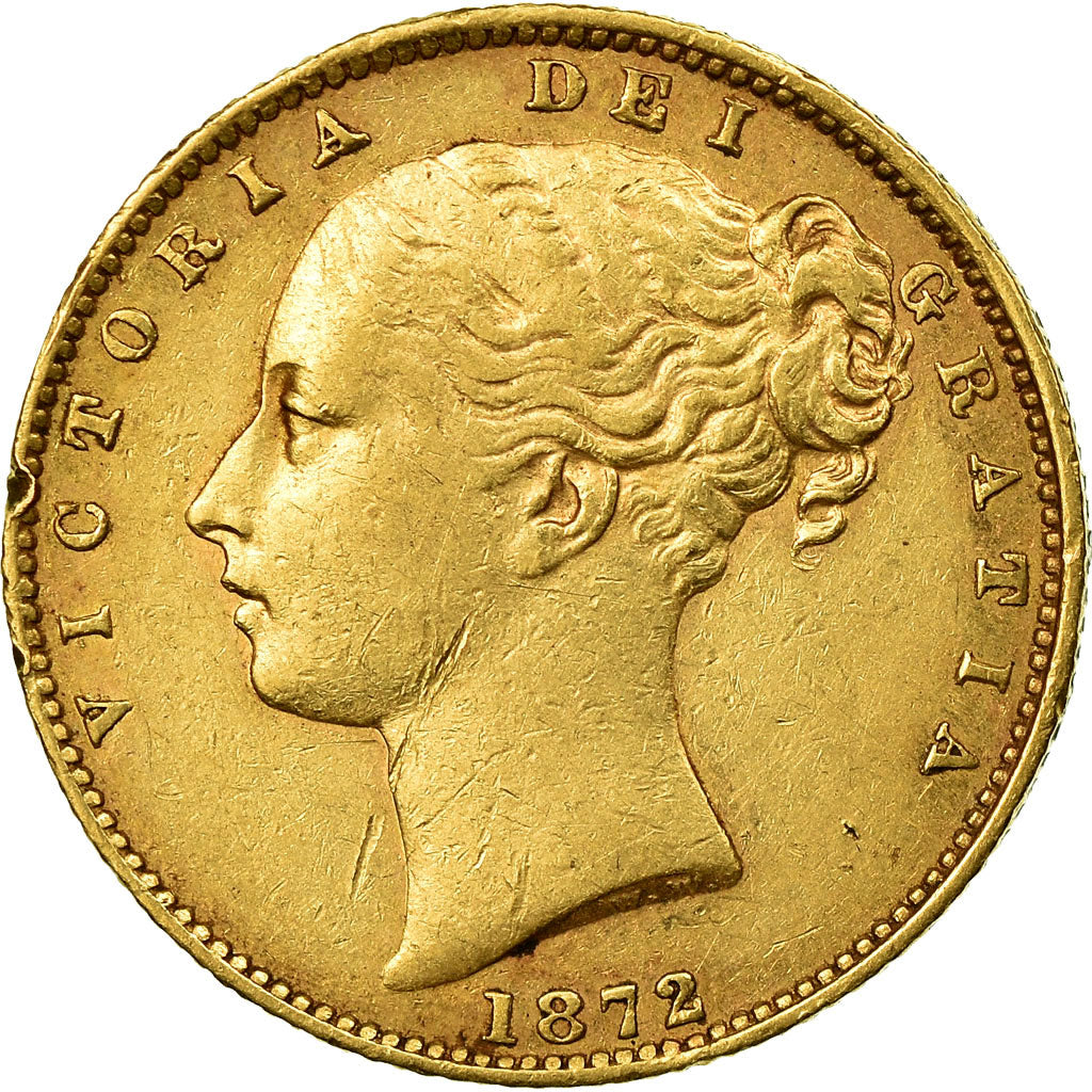 Coin, Australia, Victoria, Sovereign, 1872, Melbourne, VF(30-35), Gold, KM:6