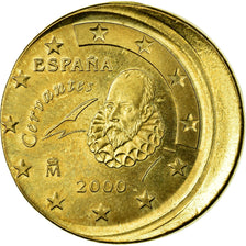 Spanien, 50 Euro Cent, 2000, Fautée - Frappe décentrée, UNZ, Aluminum-Bronze