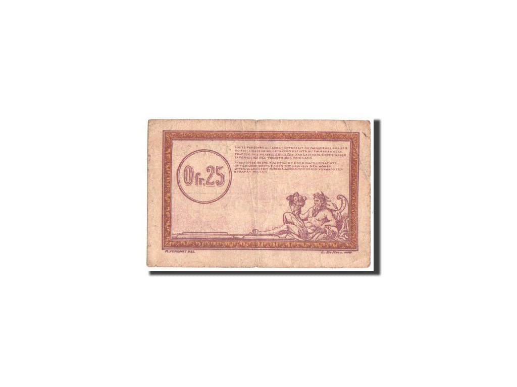 Banknote, 25 Centimes, 1923, Belgium, VF(20-25), Régie des chemins de Fer